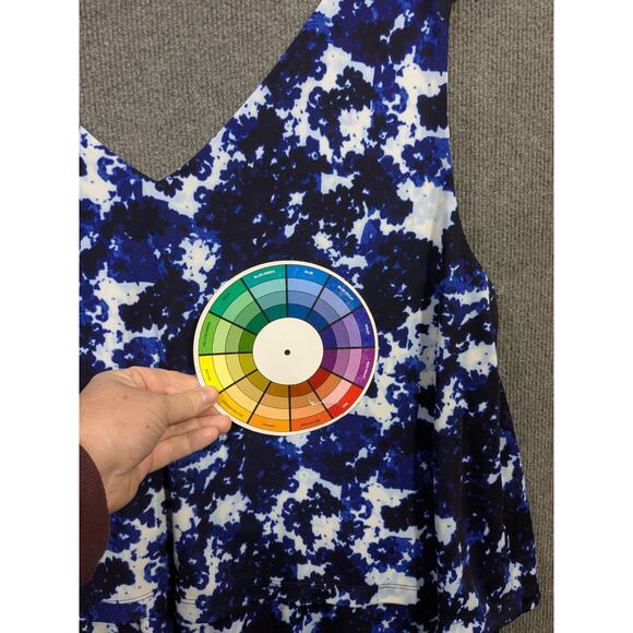 LRL Ralph Lauren Dress Womens 3X Navy White Tiered Prep Designer Career Office - Picture 9 of 14